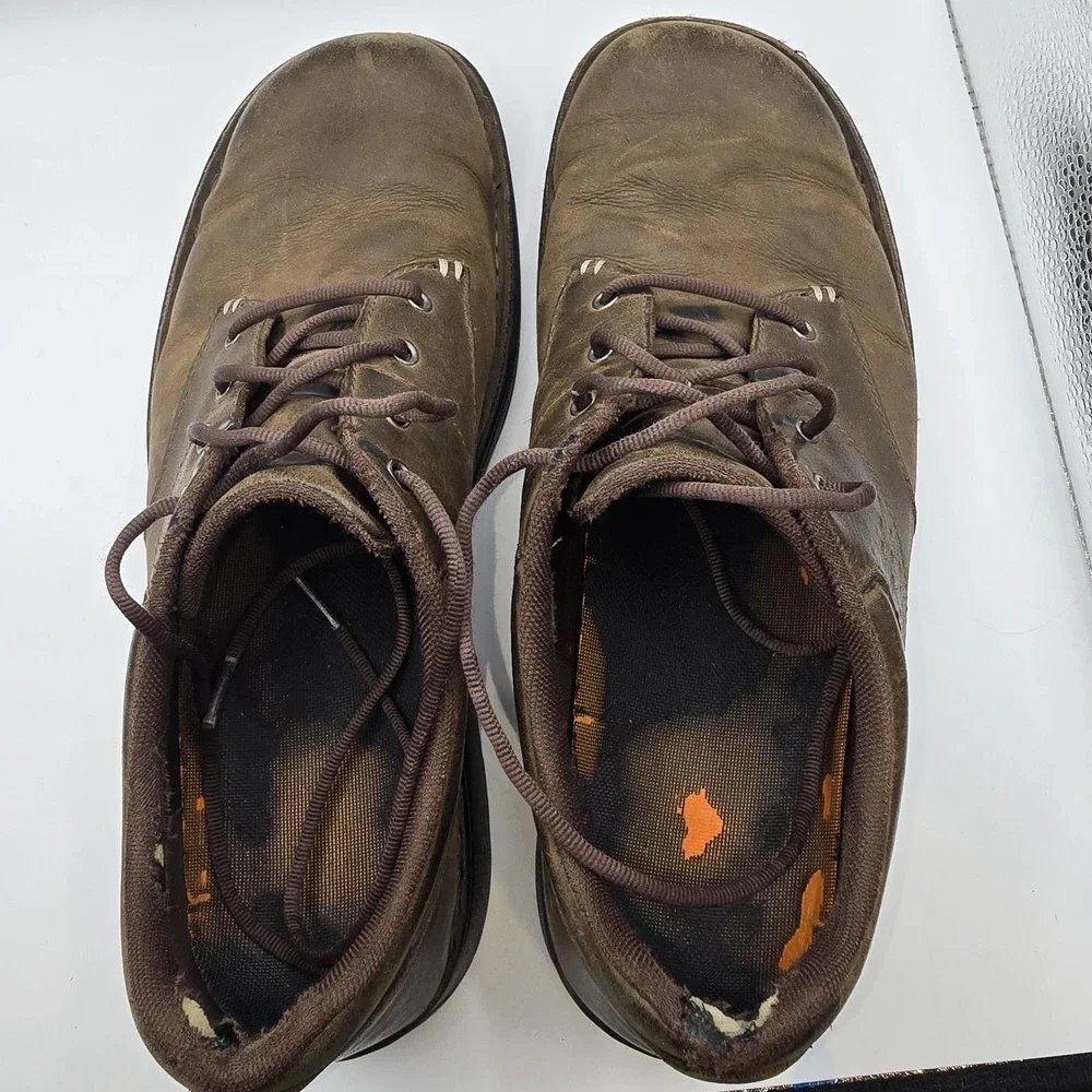 Merrell Men's Brown Leather Casual Walking Shoes Size 9.5 Lace Up Comfort
